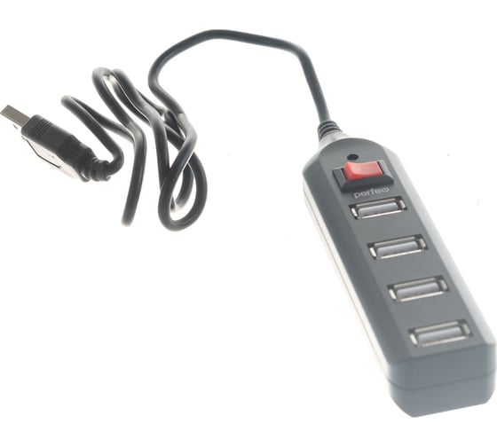 Разветвитель USB-HUB Perfeo 4 Port чёрный 30012980