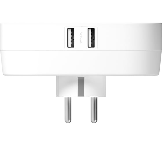 Двойник для розетки с заземлением TopON 4000W 16A, 2 USB 12W Белый TOP-SL-822E-2A