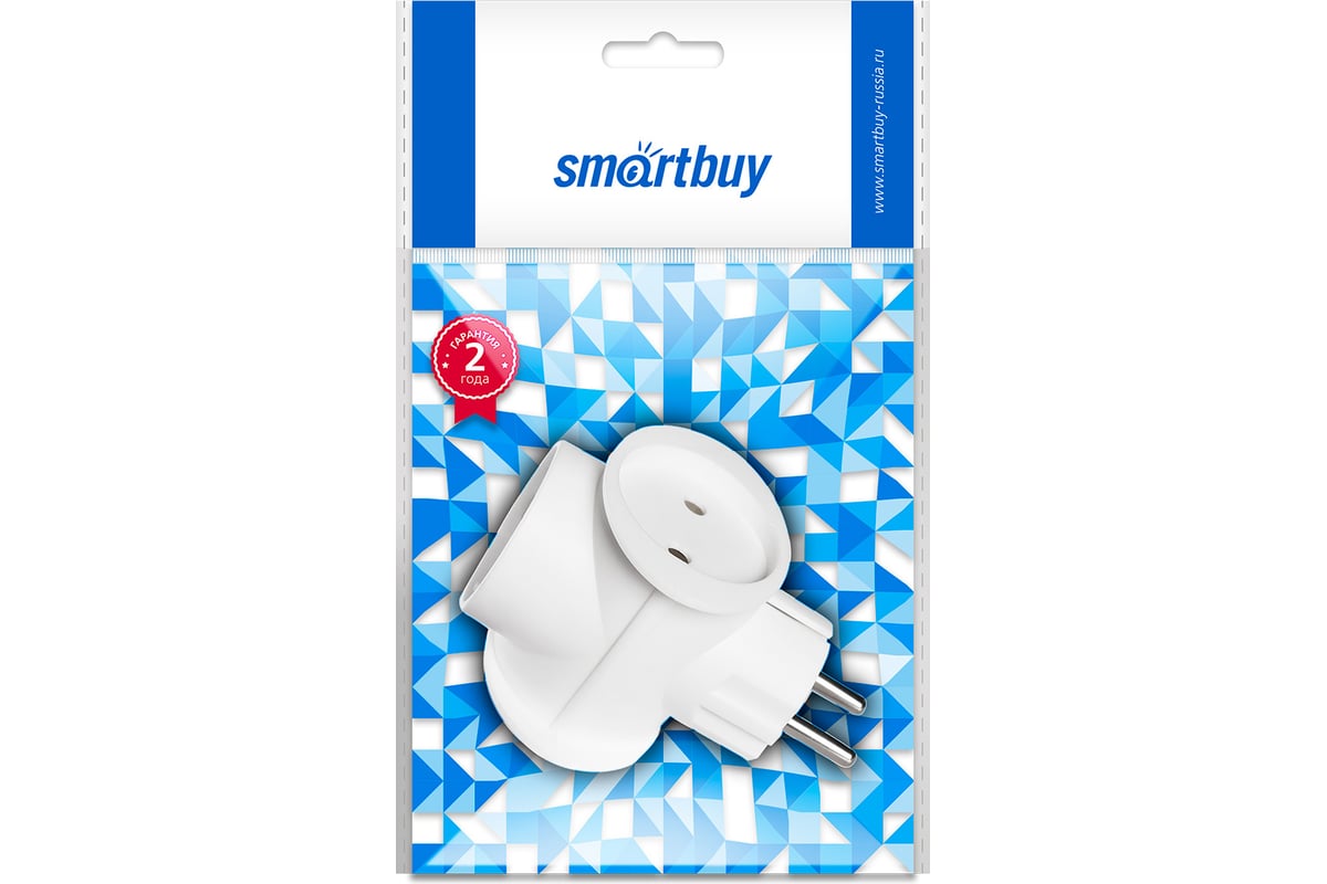 Разветвитель Smartbuy 3 гнезда без заземления круглый 10А 250B SBE-16 ...
