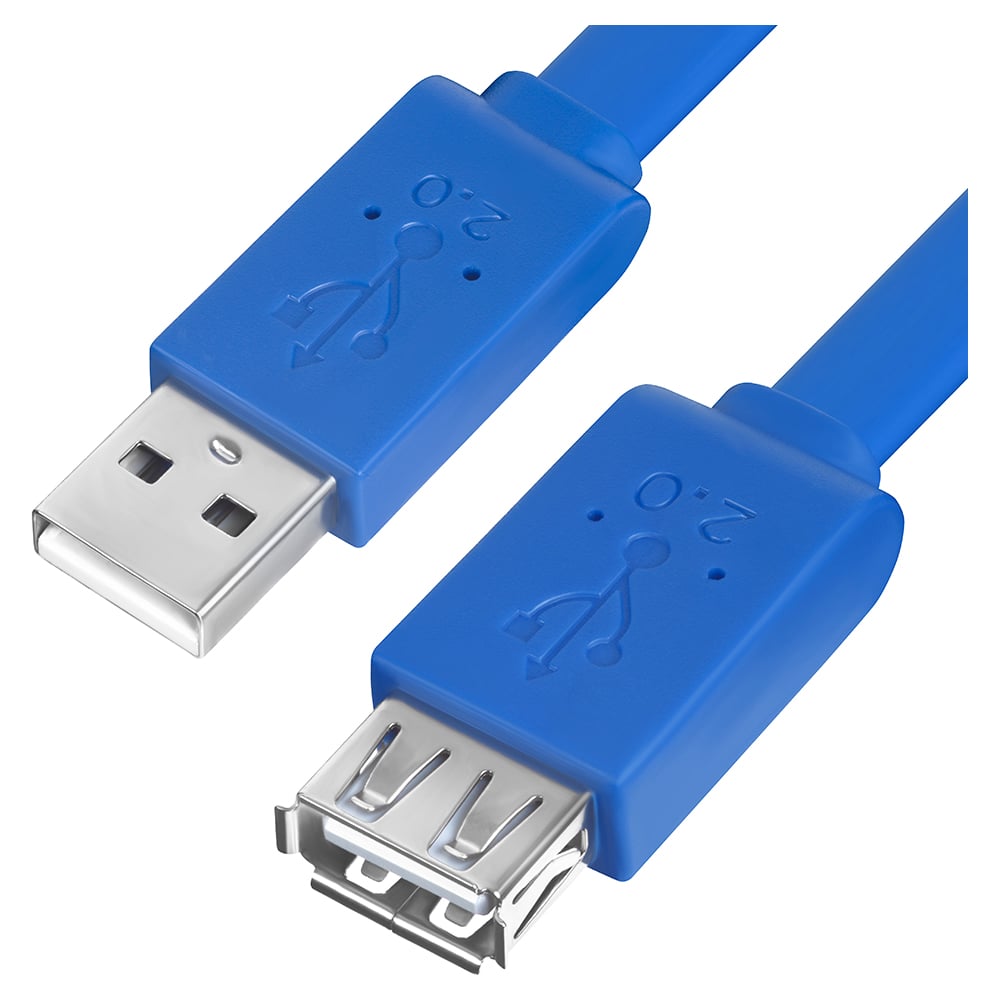 Удлинитель USB для 3G 4G модемов USB 2.0 AM/AF GCR 0.5м,синий ...