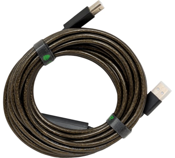 Активный кабель USB 2.0 GCR 5м, черно-прозрачный VIVUPIC3M1-BD2S-5.0m