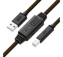 Активный кабель USB 2.0 GCR 15.0м, черно-прозрачный VIV50I958