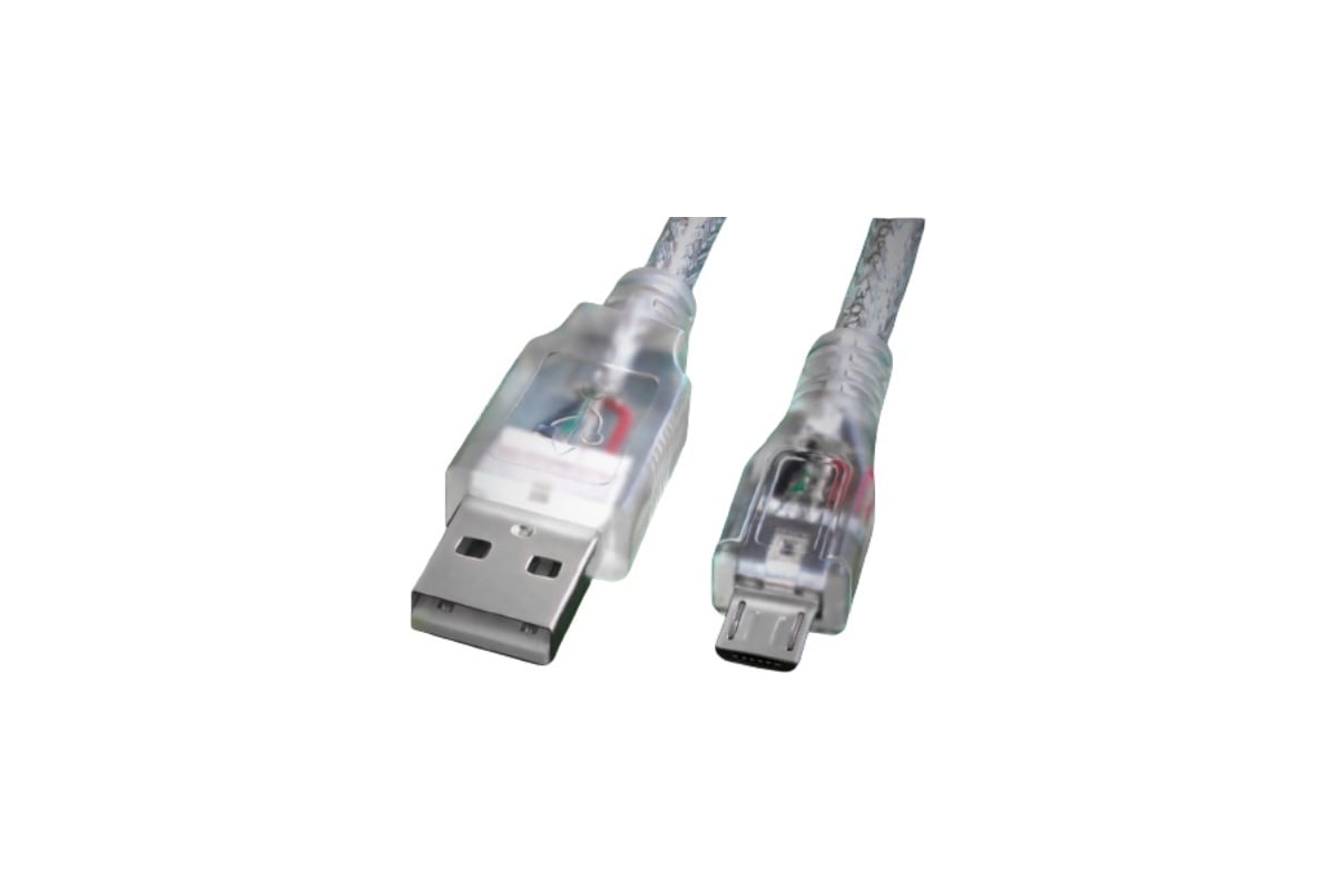 Кабель micro USB GCR для зарядки телефона, прозрачный 1.0м  VIVUAI2MCB2-BB2S-1.0m - выгодная цена, отзывы, характеристики, фото -  купить в Москве и РФ