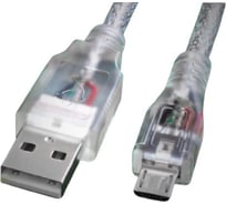 Кабель micro USB GCR для зарядки телефона, прозрачный 1.0м VIVUAI2MCB2-BB2S-1.0m