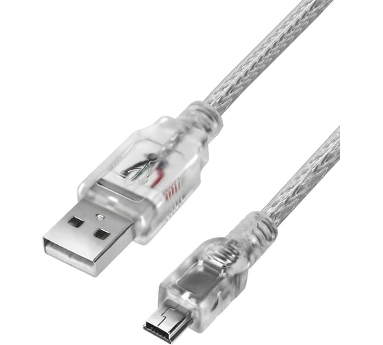 Кабель USB 2.0 GCR для зарядки и передачи данныx, 0.5м прозрачный VIVUMI1M5P-BB2S-0.5m