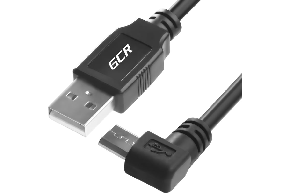 Угловой кабель micro USB GCR для зарядки телефона, 0.5m UA4MCB1-BB2S-0.5m