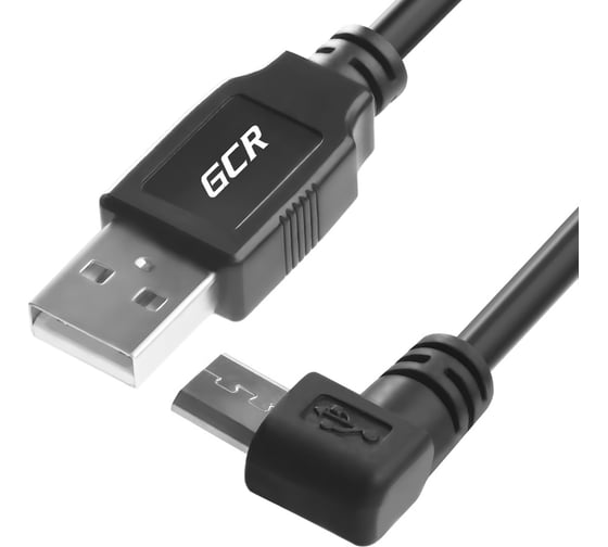 Угловой кабель micro USB GCR для зарядки телефона, 0.5m UA4MCB1-BB2S-0.5m