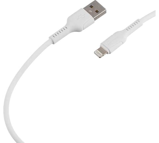 Кабель GoPower GP21L-2M USB (m)-Lightning (m) 2.4A силикон белый 00-00028384