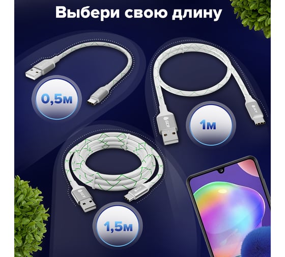 Кабель TypeC GCR 0,5m для Samsung ОS Android быстрая зарядка VIV52I252