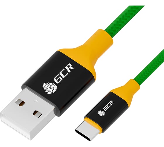 Кабель TypeC GCR 1,0m зеленый нейлон AL VIV50I736 1
