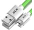 Кабель MicroUSB GCR 1,5m для быстрой зарядки зелёный нейлон VIV51I702 1