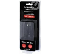 Кабель SONNEN USB 2.0 AM-BM 3м Premium медь для периферии экранированный черный 513129
