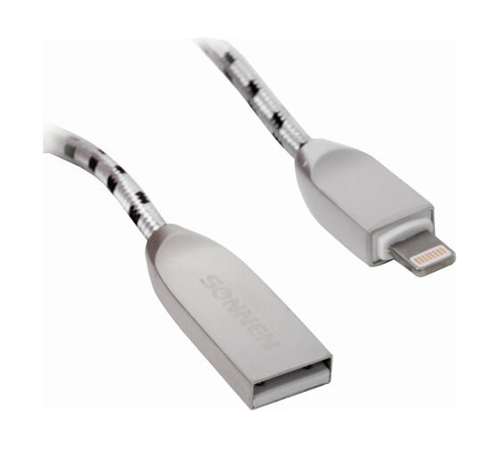 Кабель SONNEN USB 2.0-Lightning 1м Premium медь для iPhone/iPad передача данных и зарядка 513126