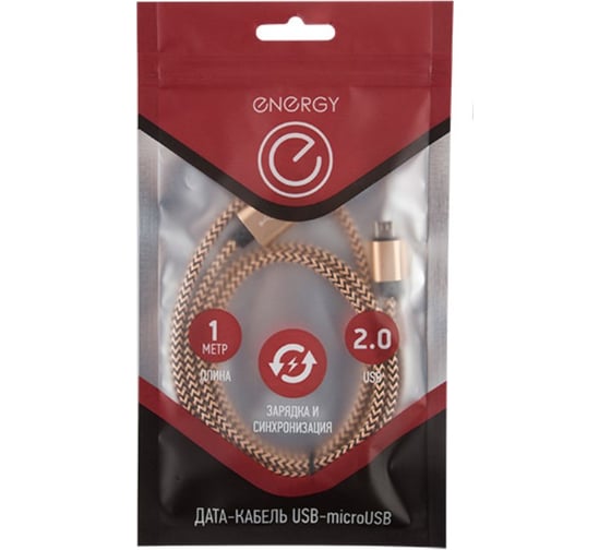 Кабель USB/MicroUSB Energy ET-02 цвет - золотой 006373