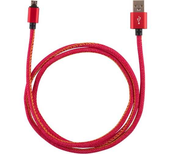 Кабель USB/MicroUSB Energy ET-04 цвет - красный деним 006379 1