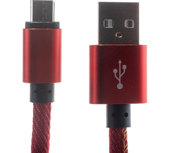 Кабель USB/MicroUSB Energy ET-04 цвет - красный деним 006379