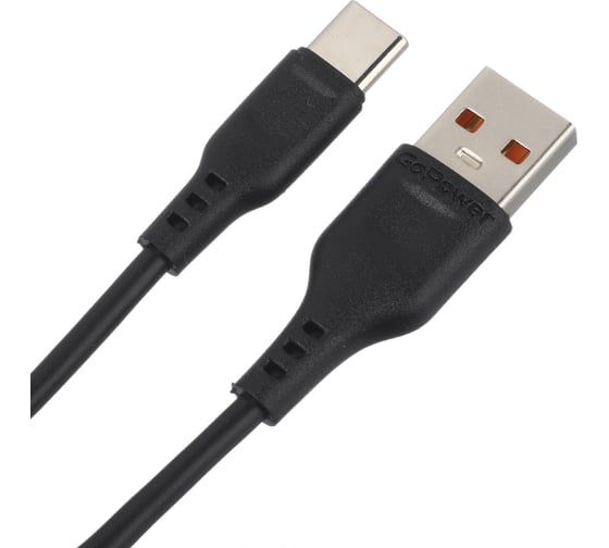 Кабель GoPower GP01T USB (m)-Type-C (m) 1.0м 2.4A ПВХ черный 00-00018566 1