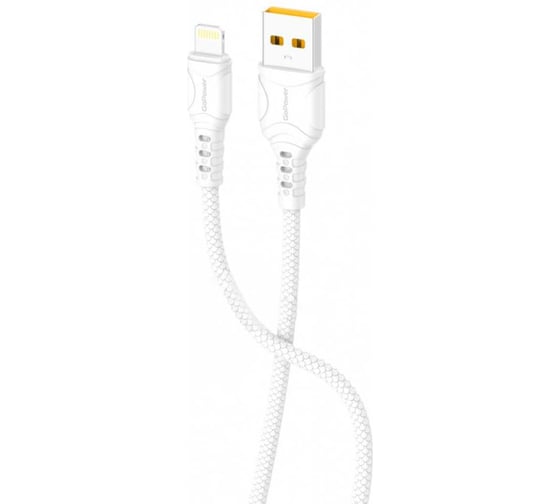 Кабель GoPower GP06L USB (m)-Lightning (m) 1.0м 2.4A ПВХ белый 00-00022783