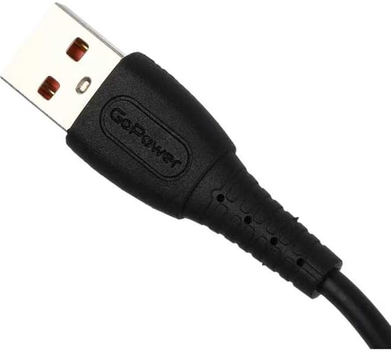 Кабель GoPower GP07M USB (m)-microUSB (m), 1.0м, 2.4A, силикон, черный 00-00022796