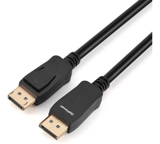 Кабель GoPower DisplayPort (m)-DisplayPort (m), 1.8м, ПВХ, ver.1.4, черный, Premium Zip-Lock c подвесом 00-00028932