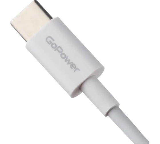 Кабель GoPower GP10TT-100W Type-C (m)-Type-C (m), 1.0м, 100W белый 00-00022802