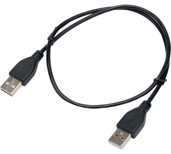 Кабель Cablexpert USB2.0 AM/AM, экран, 28/26AWG, медь, Pro, 0.6м, черный, пакет, CC-USB2-AMAM-0.6M 1