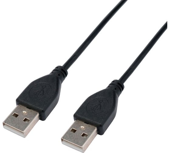 Кабель Cablexpert USB2.0 AM/AM, экран, 28/26AWG, медь, Pro, 1м, черный, пакет, CC-USB2-AMAM-1M