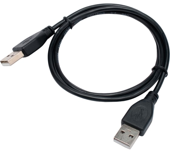 Кабель Cablexpert USB2.0 AM/AM, экран, 28/26AWG, медь, Pro, 1м, черный, пакет, CC-USB2-AMAM-1M