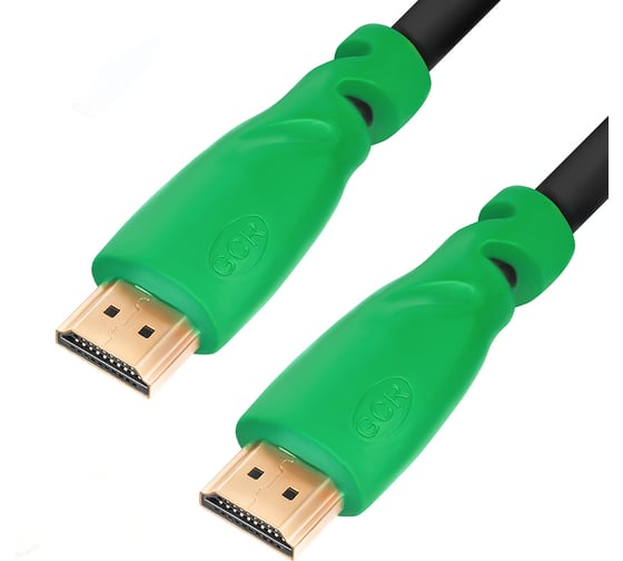 Кабель HDMI 2.0 GCR 5.0m чёрный, зелёные коннекторы VIVHMI321-5.0m 1