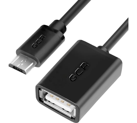 Адаптер переходник OTG USB 2.0 microB 5pin-AF GCR 0.75m чёрный VIVMBI4AF-AA2S-0.75m 1