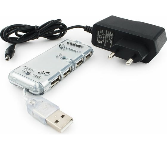 Концентратор Gembird USB 2.0  4 порта питание блистер UHB-C244
