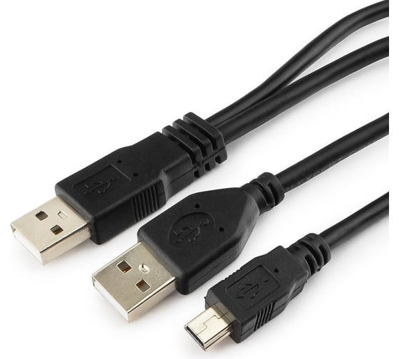 Кабель USB 2.0 Gembird Pro 2xAM/miniBM 5P 0.9м экран черный пакет CCP-USB22-AM5P-3
