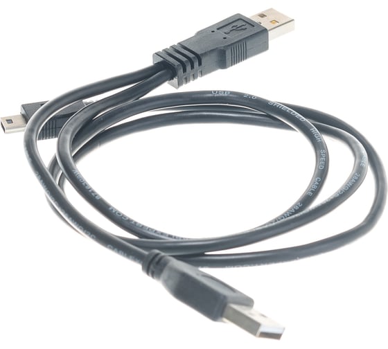 Кабель USB 2.0 Gembird Pro 2xAM/miniBM 5P 0.9м экран черный пакет CCP-USB22-AM5P-3