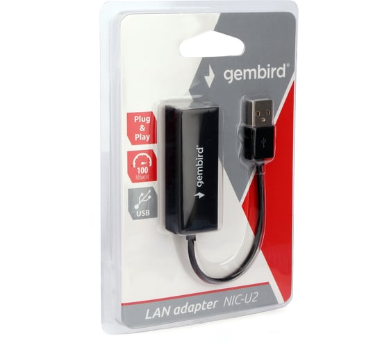 Сетевой адаптер Gembird Ethernet USB 2.0 - Fast Ethernet adapter NIC-U2