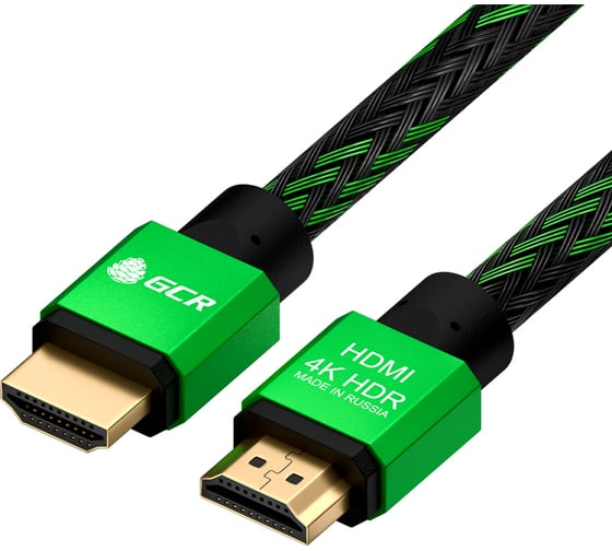 Кабель HDMI 2.0 GCR 3.0m BICOLOR нейлон AL корпус зеленый HDR 4на2на2 VIV51I487
