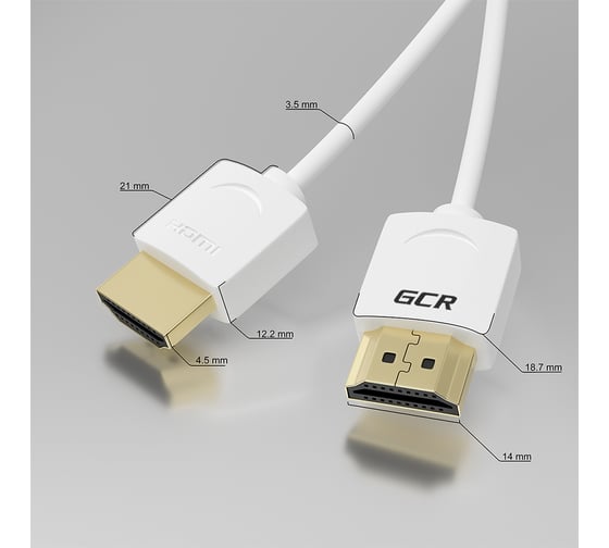 Кабель SLIM HDMI 2.0 GCR 1.0m белый OD3.8mm VIV51I481