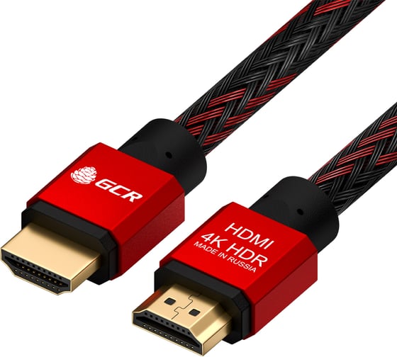 Кабель HDMI 2.0 GCR 2.0m BICOLOR нейлон, AL корпус красный VIV51I490