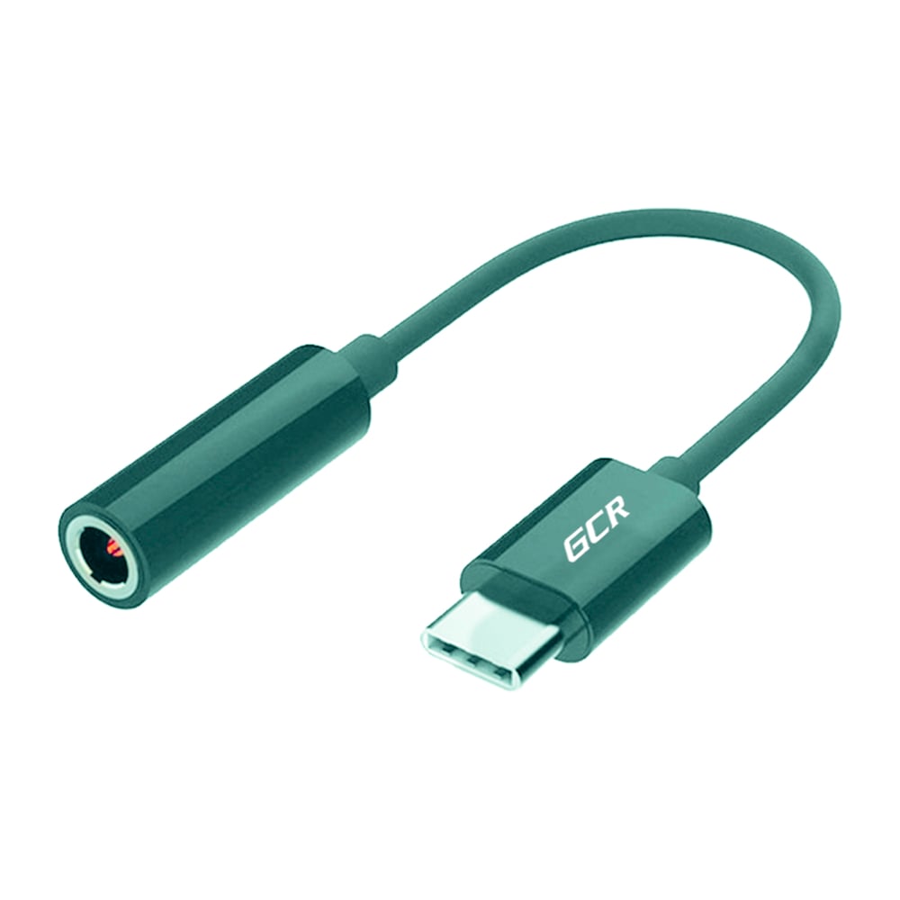 Переходник USB GCR Type C - 3.5mm mini jack гибкий черный VIV52I308