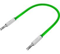 Кабель аудио jack 35mm-jack 35mm GCR 0.5m зелёный нейлон, белые коннекторыVIVAVIC8262-0.5m