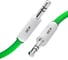 Кабель аудио jack 35mm-jack 35mm GCR 0.5m зелёный нейлон, белые коннекторыVIVAVIC8262-0.5m 2