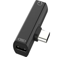 Переходник USB GCR Type C - 3.5mm mini jack + TypeC черный VIV52I247