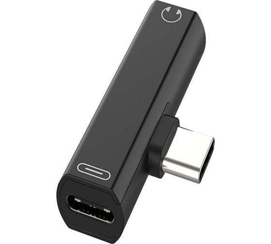 Переходник USB GCR Type C - 3.5mm mini jack + TypeC черный VIV52I247 1
