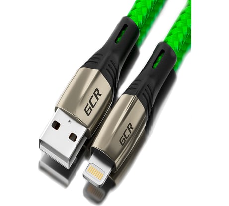 Кабель GCR 1.2m для iPod iPhone iPad series MERCEDES, GREEN NYLON VIV52I005
