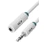 Удлинитель аудио jack 3,5mm-jack 3,5mm M/F GCR 1.5m белый, зелёная окантовка VIVSTIM1662-1.5m 1