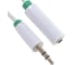 Удлинитель аудио jack 3,5mm-jack 3,5mm M/F GCR 1.5m белый, зелёная окантовка VIVSTIM1662-1.5m 3