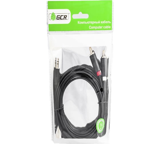 Кабель-переходник GCR 20.0m аудио jack 35mm - 2 х RCA черный VIV51I731