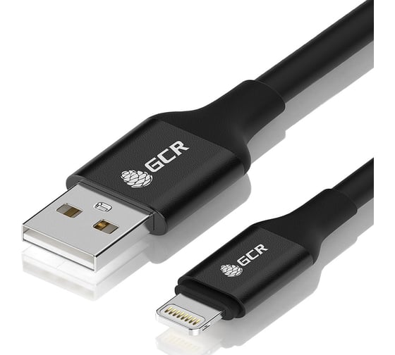 Кабель Lightning GCR 1.5m для iPod iPhone iPad чёрный, AL корпус чёрный VIV52I197 1