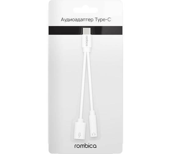 Адаптер Rombica Type-C Adapter USB-C m - Jack 3 5mm f + USB-C f/ для смартфонов TC-00110