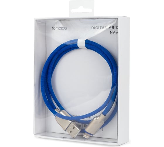 Кабель Rombica USB - Lightning MFI, Текстиль, 1м, Navy DIGITAL MB-05 CB-IB05MB