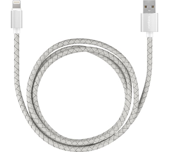 Кабель Rombica USB - Lightning MFI/ Текстиль/ 1м/ Белый/ Digital IL-05 CB-IL05